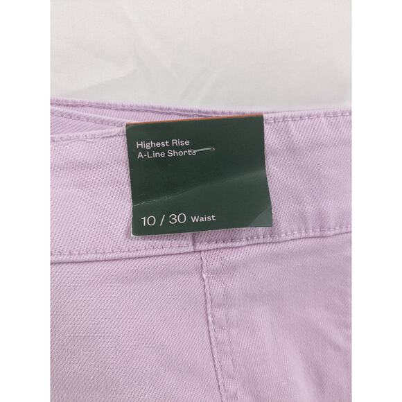 Wild Fable Jean Shorts Pleats Lavender 10 Cutoff Super High Rise Bermuda Raw Hem - Picture 6 of 9